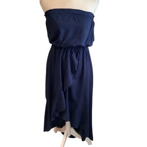 Ambiance Midnight Blue Strapless Dress High Low Flowy Dress Size S